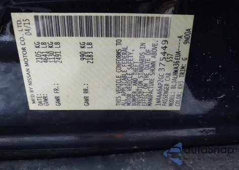 2016 Nissan Maxima 3.5 Platinum из США, поврежденный, VIN 1N4AA6AP2GC375449